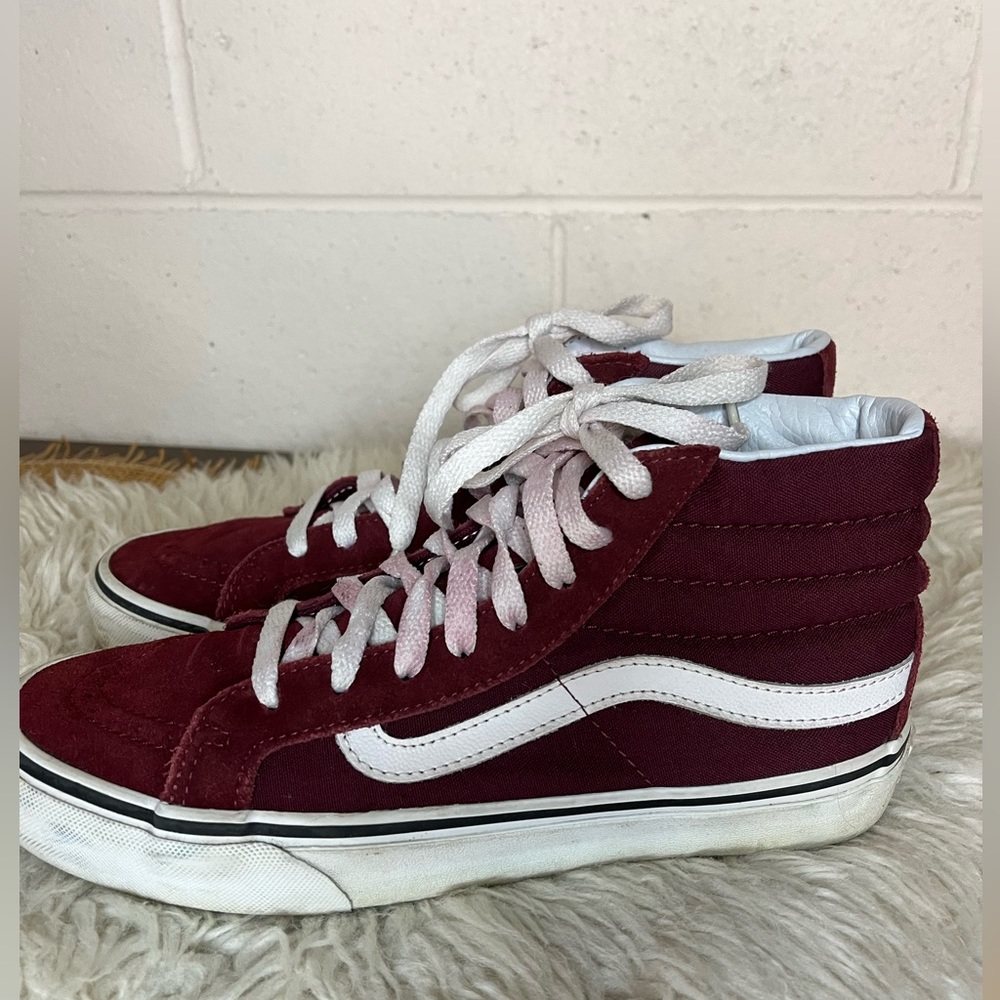 Maroon Vans High Tops
